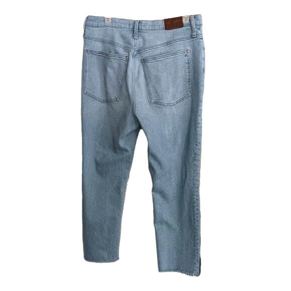 MADEWELL Perfect Vintage Jeans Women’s P SZ 30P Distressed Raw Hem Light Wash - Picture 6 of 14